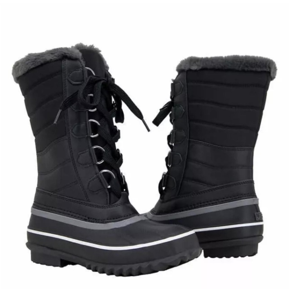 Jbu Women's water resistant Black Winter Boots 6